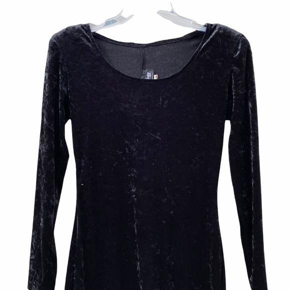 All That Jazz VTG Crushed Velvet Black Bodycon Sheath Dress Fits Like Small - Picture 4 of 8